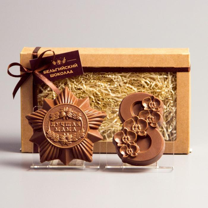 Шоколадные фигурки, 2 в 1 «Лучшая мама + 8 марта Орхидея», 160 г Шоколадные фигурки, 2 в 1 «Лучшая мама + 8 марта Орхидея», 160 г