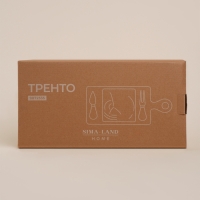 Набор для подачи сыра SL Home &laquo;Тренто&raquo;, 35&times;18 см, 4 предмета: доска фарфоровая, подставка деревянная, нож, вилка
