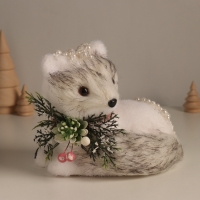 Декор "Белая лисичка в бусинках" 15х17х13 см Декор "Белая лисичка в бусинках" 15х17х13 см