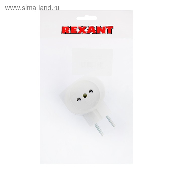 Тройник электрический REXANT, 6 А, без з/к, биметалл, белый