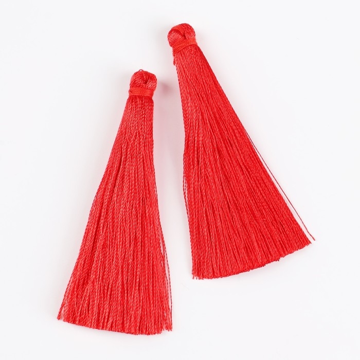 Подвеска декоративная «Кисть», набор 2 шт., L кисти 6,5 см, цвет красный Подвеска декоративная «Кисть», набор 2 шт., L кисти 6,5 см, цвет красный