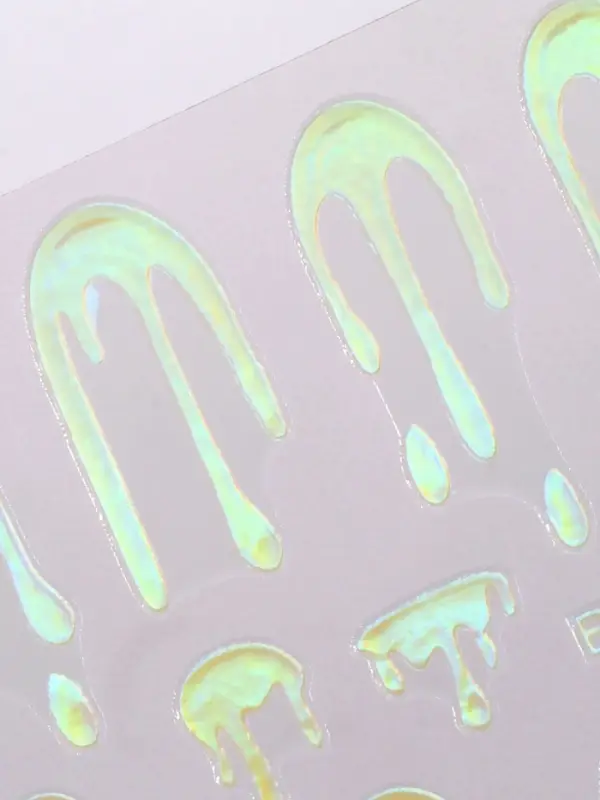 Наклейки для ногтей &laquo;Мороженое&raquo;, голографические, белые