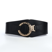 Ремень женский, ширина 10 см, пряжка золото, цвет чёрный