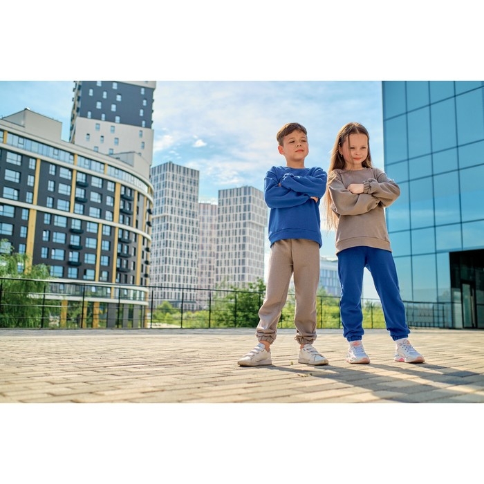 Костюм детский (свитшот, брюки) KAFTAN "Basic line", размер 28 (86-92), цвет синий