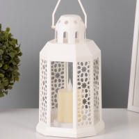 Светодиодная свеча в подсвечнике RISALUX &laquo;Свеча в лампе&raquo;, LED-ночник, 1.5 Вт, 3&times;ААА, 12&times;12&times;23 см