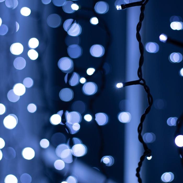 Гирлянда &laquo;Занавес&raquo; 2 &times; 1.5 м, IP44, УМС, тёмная нить, 360 LED, свечение белое, 220 В
