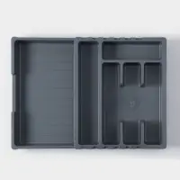 Лоток для столовых приборов раздвижной &laquo;Смарт&raquo;, тёмно-серый