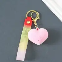 Брелок с карабином, ремешком "Бархатное сердце" 2х5,3х20,5 см