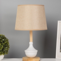 Лампа настольная BayerLux ЭКО "Тамара" 1х40Вт Е27 коричневый/белый. 26х26х44см