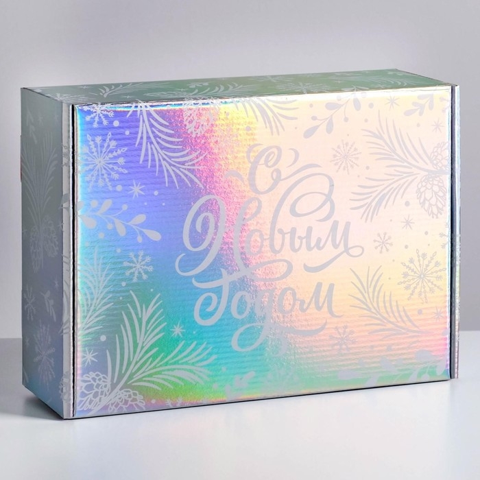 Коробка подарочная новогодняя складная &laquo;С Новым годом&raquo;, 30,5 х 22 х 9,5 см, Новый год