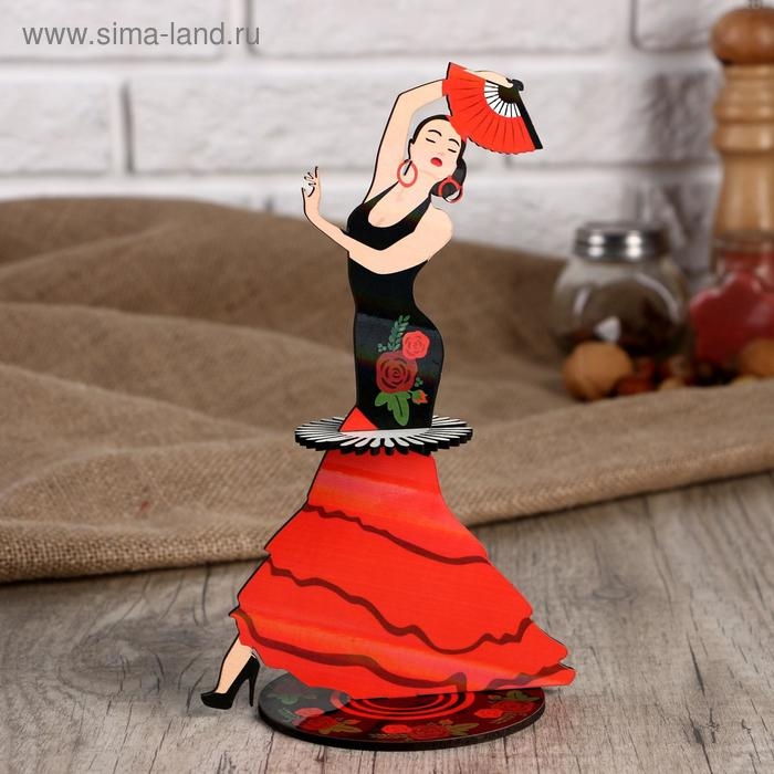 Салфетница деревянная «Девушка танцовщица с розой», цветная наклейка Салфетница деревянная «Девушка танцовщица с розой», цветная наклейка