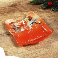 Тарелка новогодняя Дорого внимание &laquo;Волшебных моментов&raquo;, 15 х 17,3 см, стекло