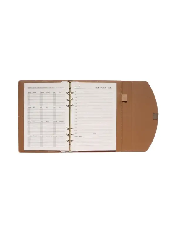 Органайзер на кольцах, A5, с клапаном, 80л, линия, к/зам, Оражевый