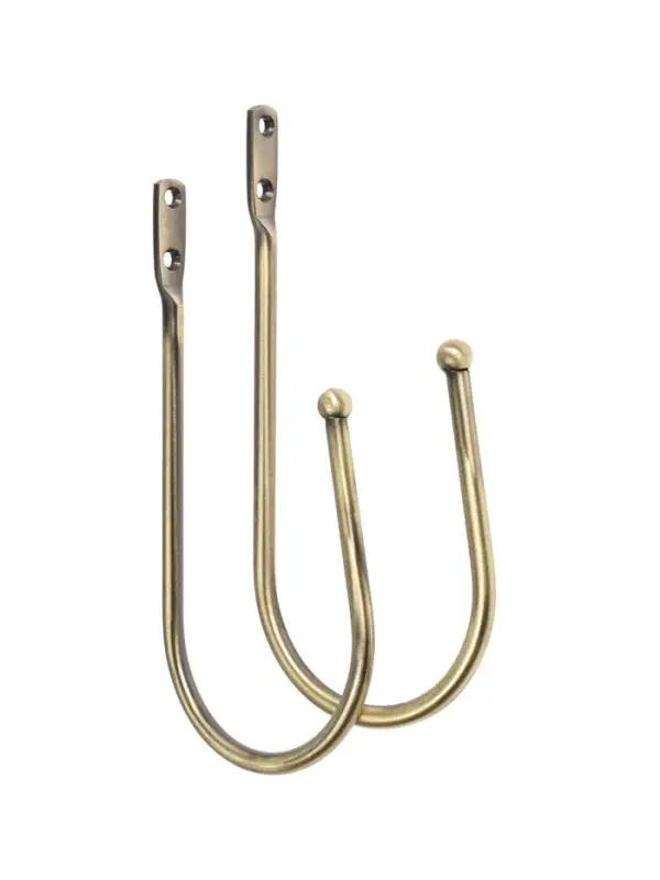 Крючок для штор ТУНДРА KS011, однорожковый, цвет бронза, 2 шт