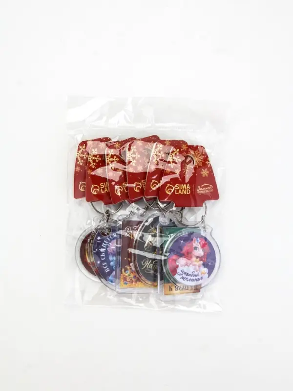 Брелок из пластика &laquo;С Новым годом&raquo;, 6 шт., 5&times;4 см, МИКС