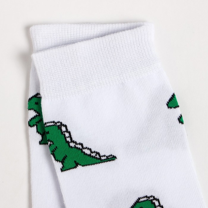 Носки &laquo;Динозаврики&raquo;, цвет белый, размер 25-27 (40-42)