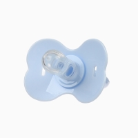 Пустышка классическая, с держателем, +0мес., цвет голубой