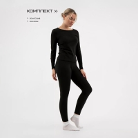 Термобельё женское Resport, комплект: лонгслив, лосины, р. 44, цвет чёрный