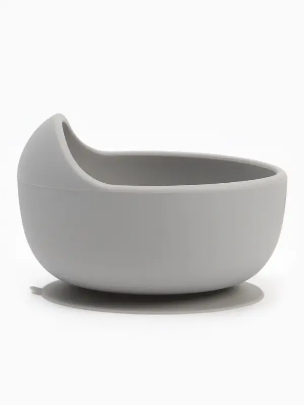 Тарелка детская на присоске и ложка, серый, Mum&Baby