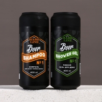 Подарочный набор косметики Beer, гель для душа и шампунь для волос HARD LINE, 2&times;400