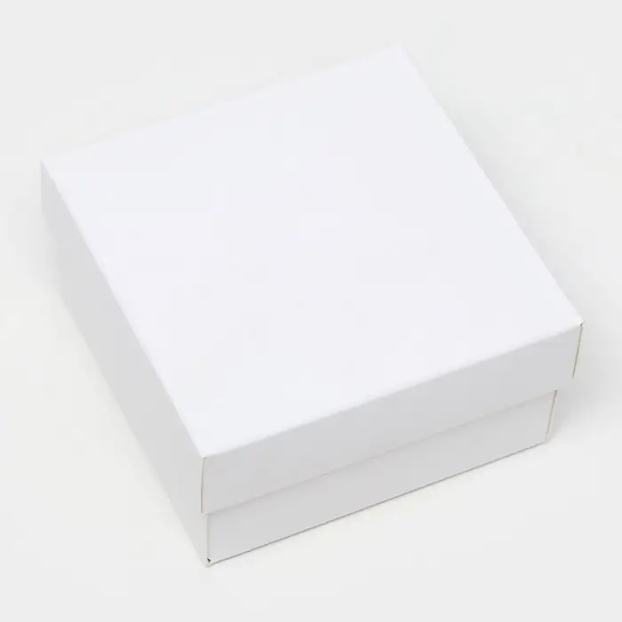 Коробка подарочная складная, упаковка, крышка - дно, белая, 10&times;10&times;5 см
