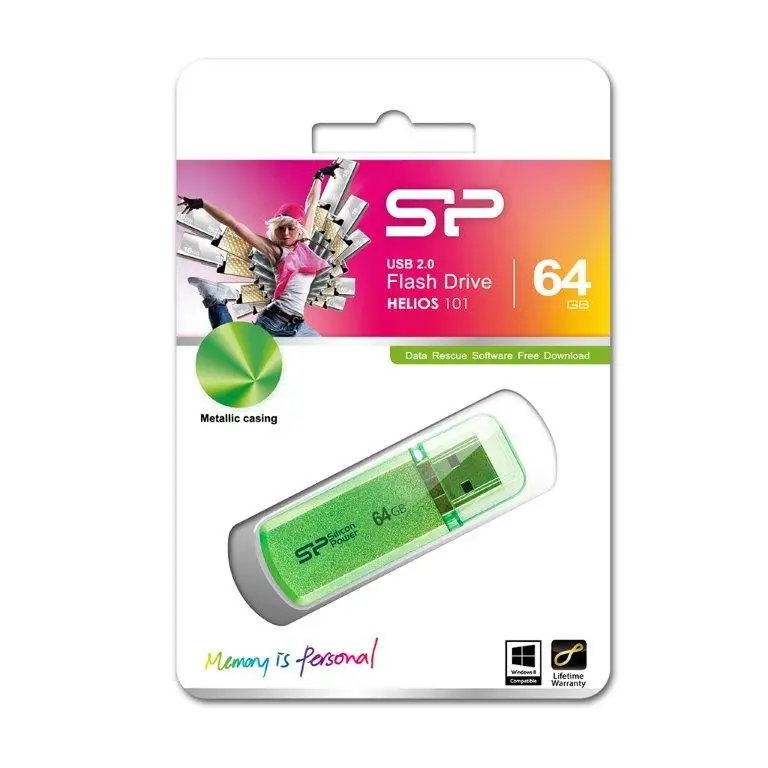 USB накопитель 64 GB Silicon Power Helios 101 Green