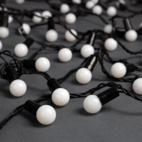 Гирлянда &laquo;Нить&raquo; 20 м с насадками &laquo;Шарики 1.5 см&raquo;, IP44, тёмная нить, 200 LED, свечение мульти (RG/RB), мигание, 220 В