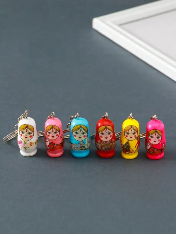 Брелок дерево "Матрёшка" МИКС 3,3х1,8х1,6 см