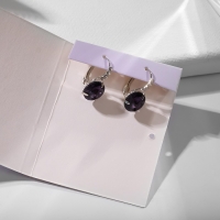 Серьги со стразами &laquo;Подари нежность&raquo; кристалл, цвет тёмно-фиолетовый в серебре