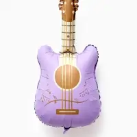 Воздушный шар фольгированный 35" "Гитара" цвет сиреневый