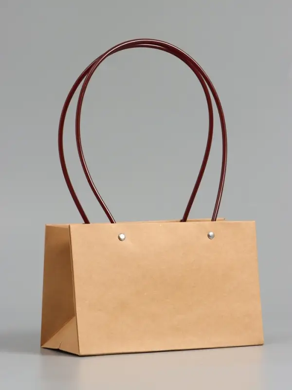 Сумка для цветов влагостойкая, крафт, 22x10.5x13.5 см