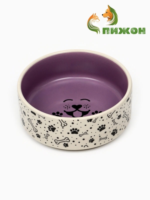 Миска керамическая "Smile Dog", 200 мл, 10,5 х 4 см