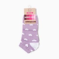 Носки женские Сердца, цвет сиреневый/белый, р-р 23 Носки женские Сердца, цвет сиреневый/белый, р-р 23