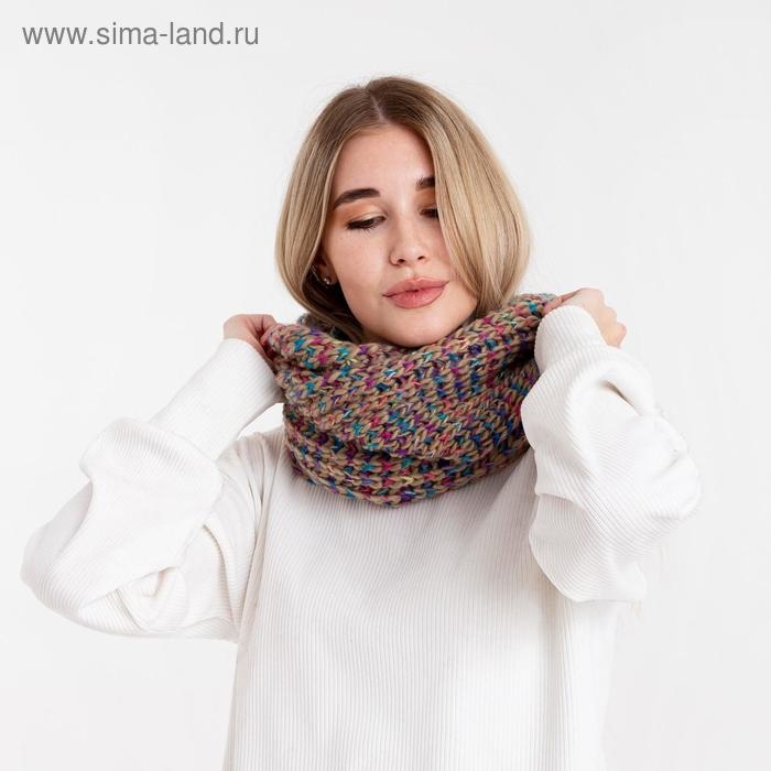 Снуд MINAKU, цвет бежево-бордовый, 75х25 см Снуд MINAKU, цвет бежево-бордовый, 75х25 см