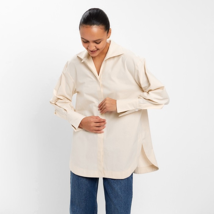 Рубашка женская MINAKU: Casual Collection цвет молочный, р-р 42 Рубашка женская MINAKU: Casual Collection цвет молочный, р-р 42