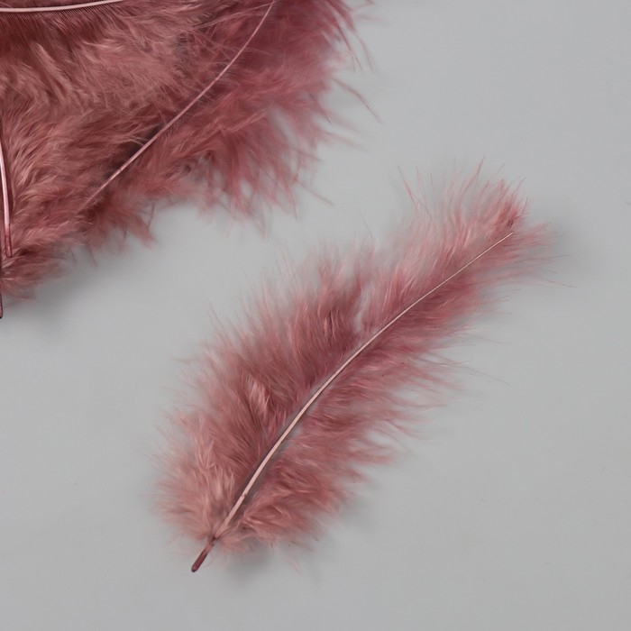 Перо декоративное гусиное пуховое "Кофе" набор 40 шт h=10-15 см