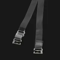 Лямки для бюстгальтера, силиконовые, фурнитура металл, 1 см, 37 см, пара, прозрачные