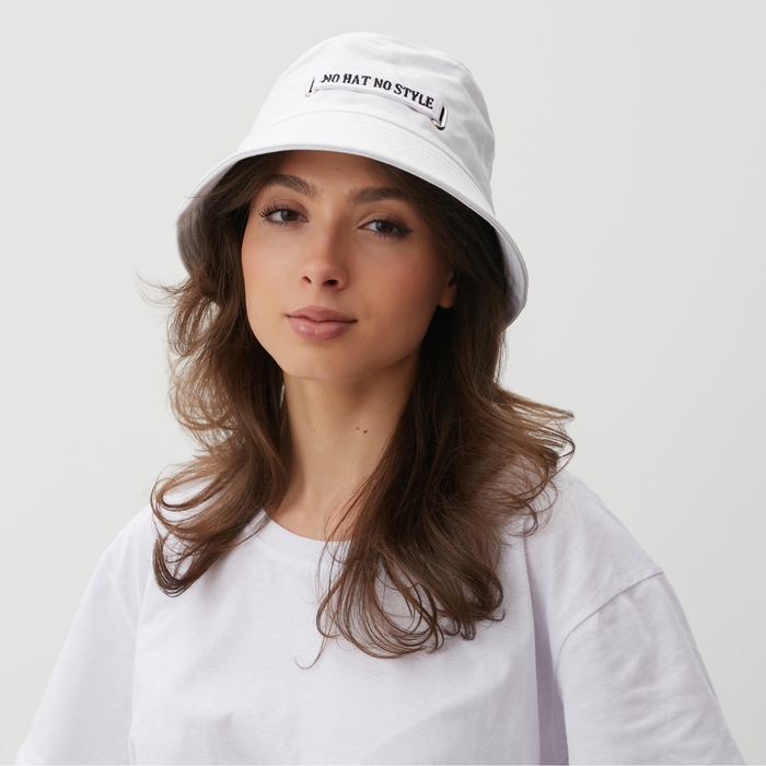 Панама MINAKU с надписью, цвет белый, размер 56-58