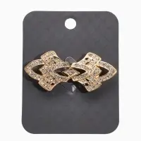 Зажим для кардигана "Ажур", винтажные пики, цвет белый в золоте