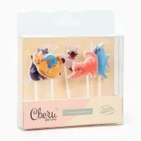 Набор свечей для торта &laquo;Милые котята&raquo;, 3 х 3,5 + 4 см, 5 шт