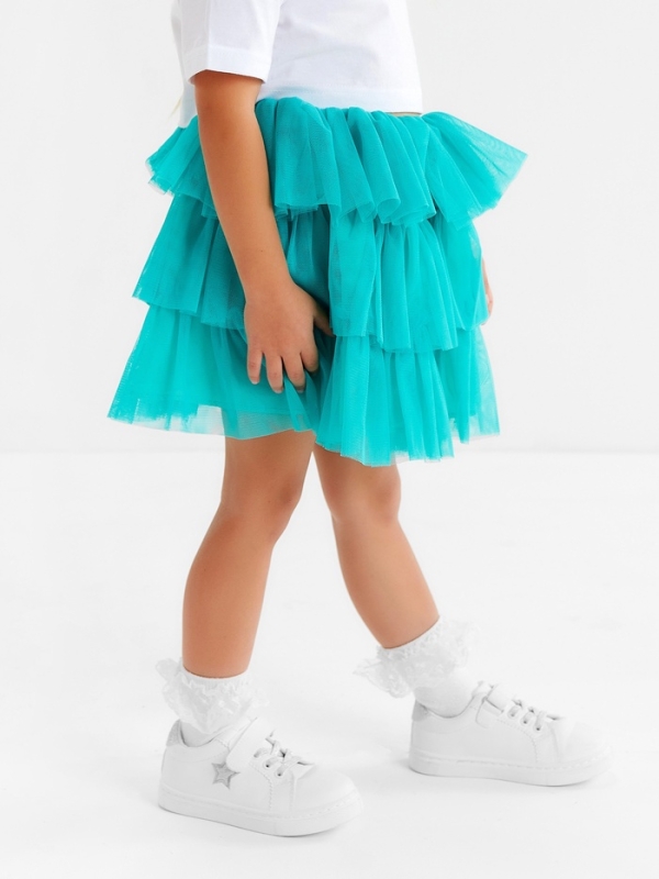 Юбка детская KAFTAN, размер 28 (86-92 см), бирюзовый Юбка детская KAFTAN, размер 28 (86-92 см), бирюзовый