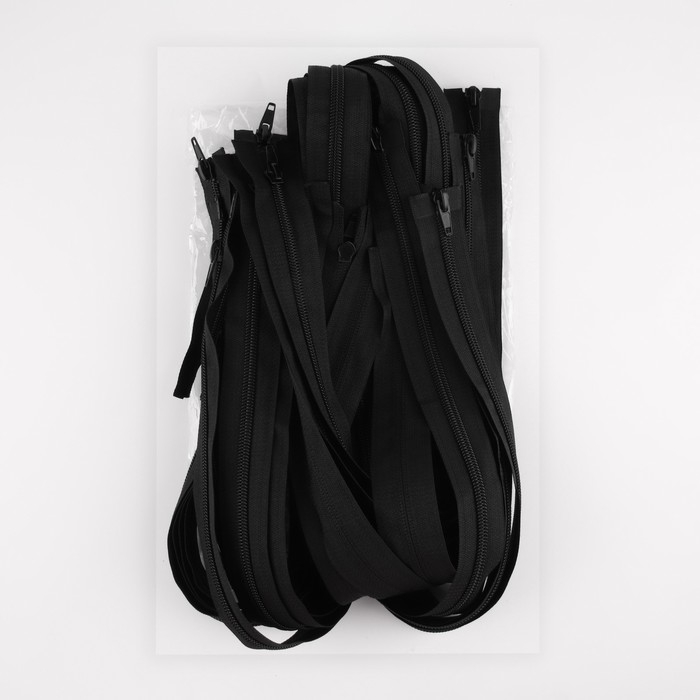 Молния &laquo;Спираль&raquo;, №7, разъёмная, 2 бегунка, замки автомат, 120 см, цвет чёрный, цена за 1 штуку