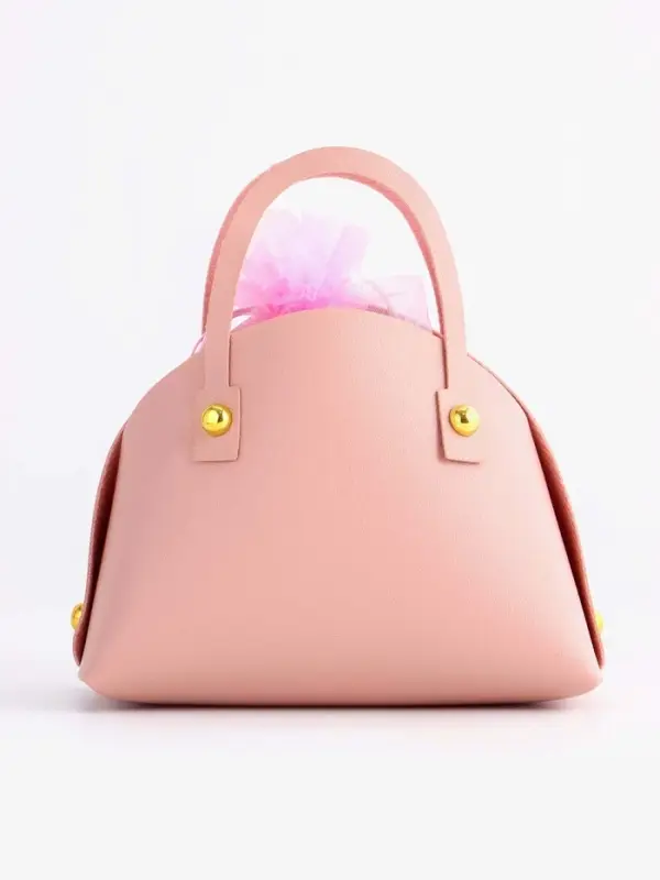 Кожанная подарочная сумочка 14 х 6,5 х 12,8 см розовая