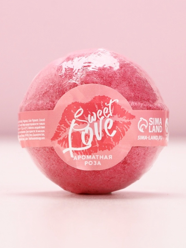 Бомбочка для ванны ЧИСТОЕ СЧАСТЬЕ Sweet love, 130 г, аромат розы