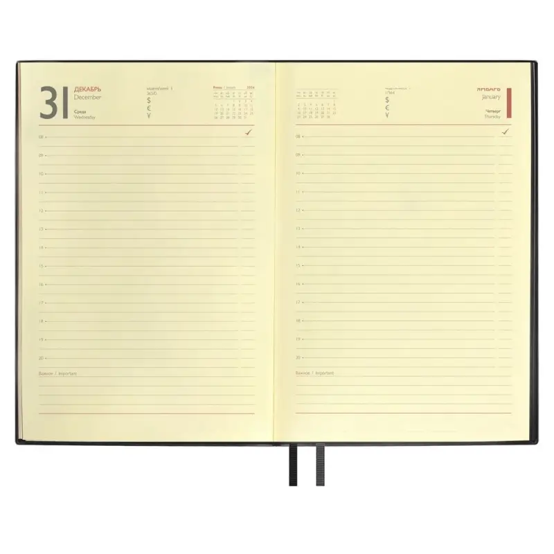 Ежедневник Merida, датированный, черный