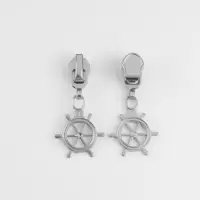 Бегунок для молнии &laquo;Спираль&raquo;, №7, &laquo;Штурвал&raquo;, 10 шт., цвет никель