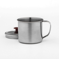 Кружка из нержавеющей стали с крышкой &laquo;Вестерн&raquo;, 320 мл, d=9 см, цвет хромированный