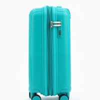 Чемодан 20", PP, 38*22*56, отд на молнии, код замок, 4 колеса, зеленый