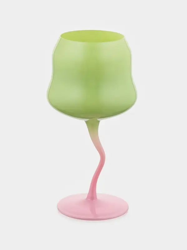 Бокалы для вина Pint, 465 мл, 8&times;19 см, набор 2 шт., стекло, зелёные, белые