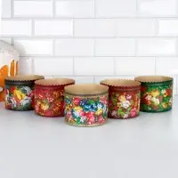 Форма бумажная для кулича &laquo;Жостово&raquo;, 13.4&times;10 см, разноцветная